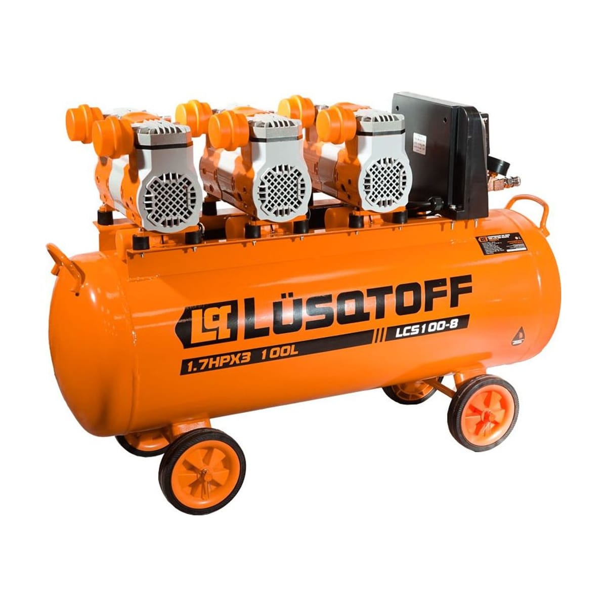 Compresor De Aire Sin Aceite 3x1.7HP 100L LCS100-8 - Lusqtoff