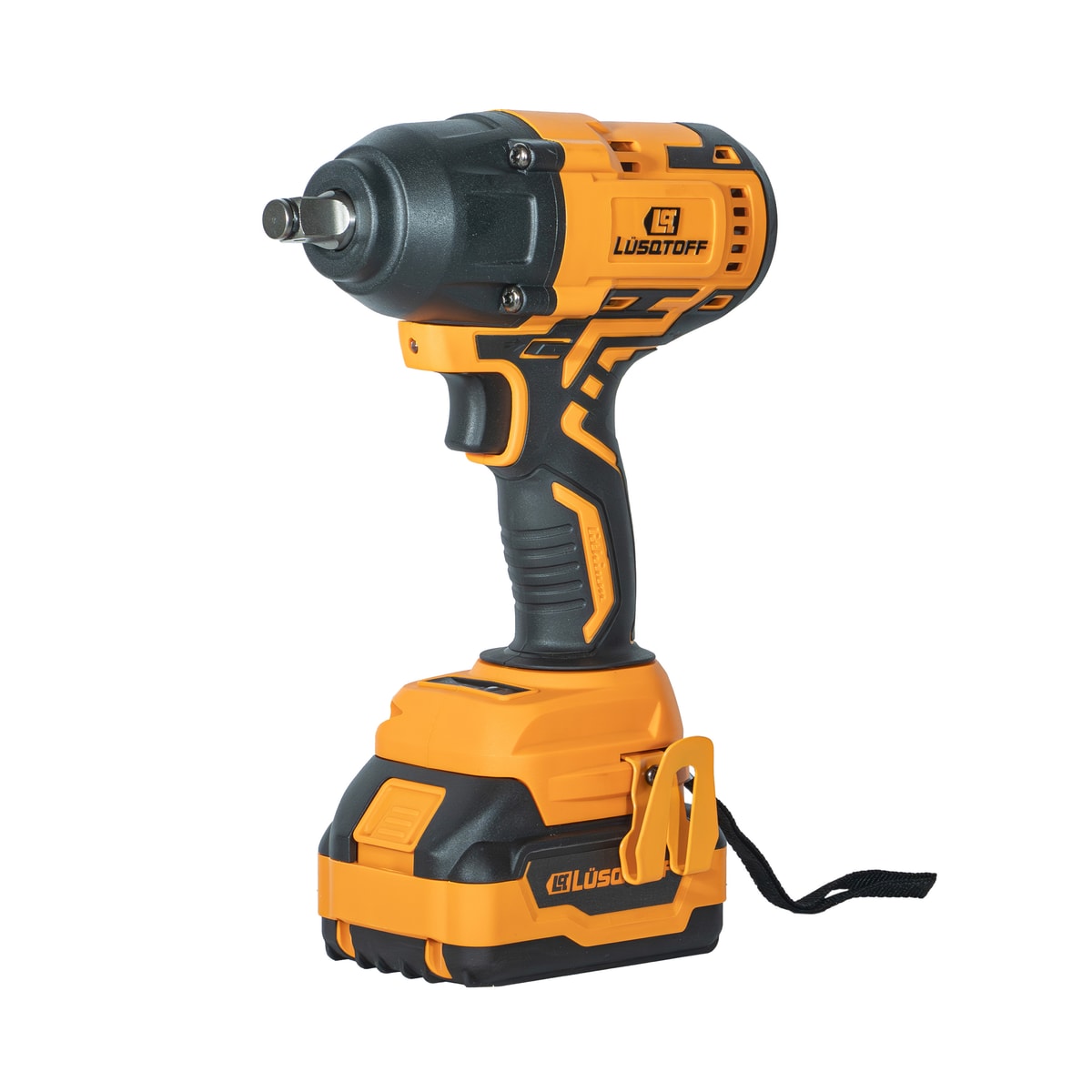 Llave de Impacto 1/2" 600Nm 18V A Batería + Batería 4Ah + Cargador + 4 Tubos Impacto LIL600-8BK - Lusqtoff