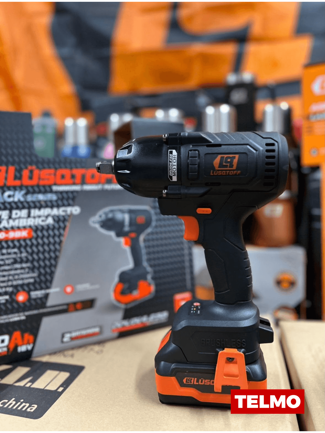 Llave de Impacto Brushless 18V 750Nm 1/2" + 2 Baterías 4Ah + Cargador + Maletín LIL800-9BK - Lusqtoff, foto real