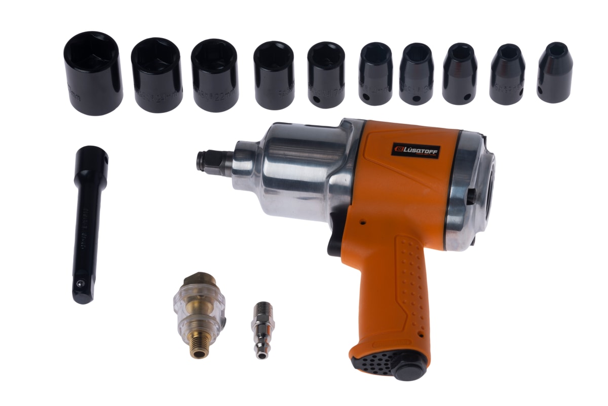 Llave de Impacto 1/2" 320Nm 900W 220V + 4 Bocallaves 17 19 21 23mm + Maletín LIL900-8 - Lusqtoff