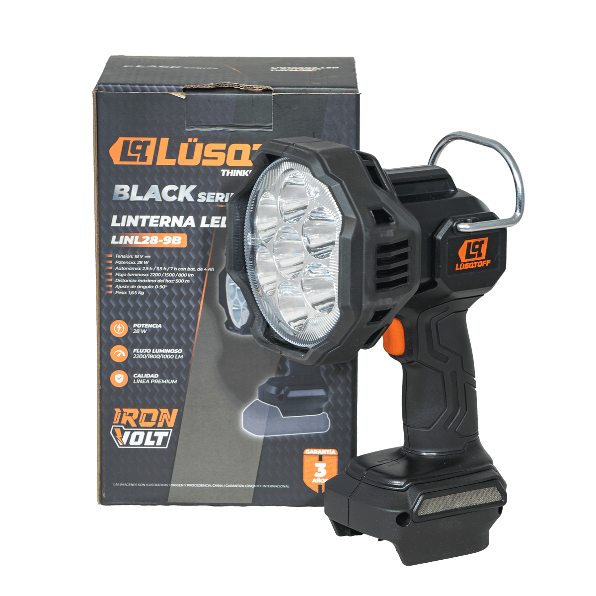 Linterna LED A Batería 18V 28W LINL28-9B - Black Series