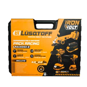 Pack Racing Taladro + Llave Impacto 600Nm + Amoladora 115mm 18V LPACK003-8 - Lusqtoff