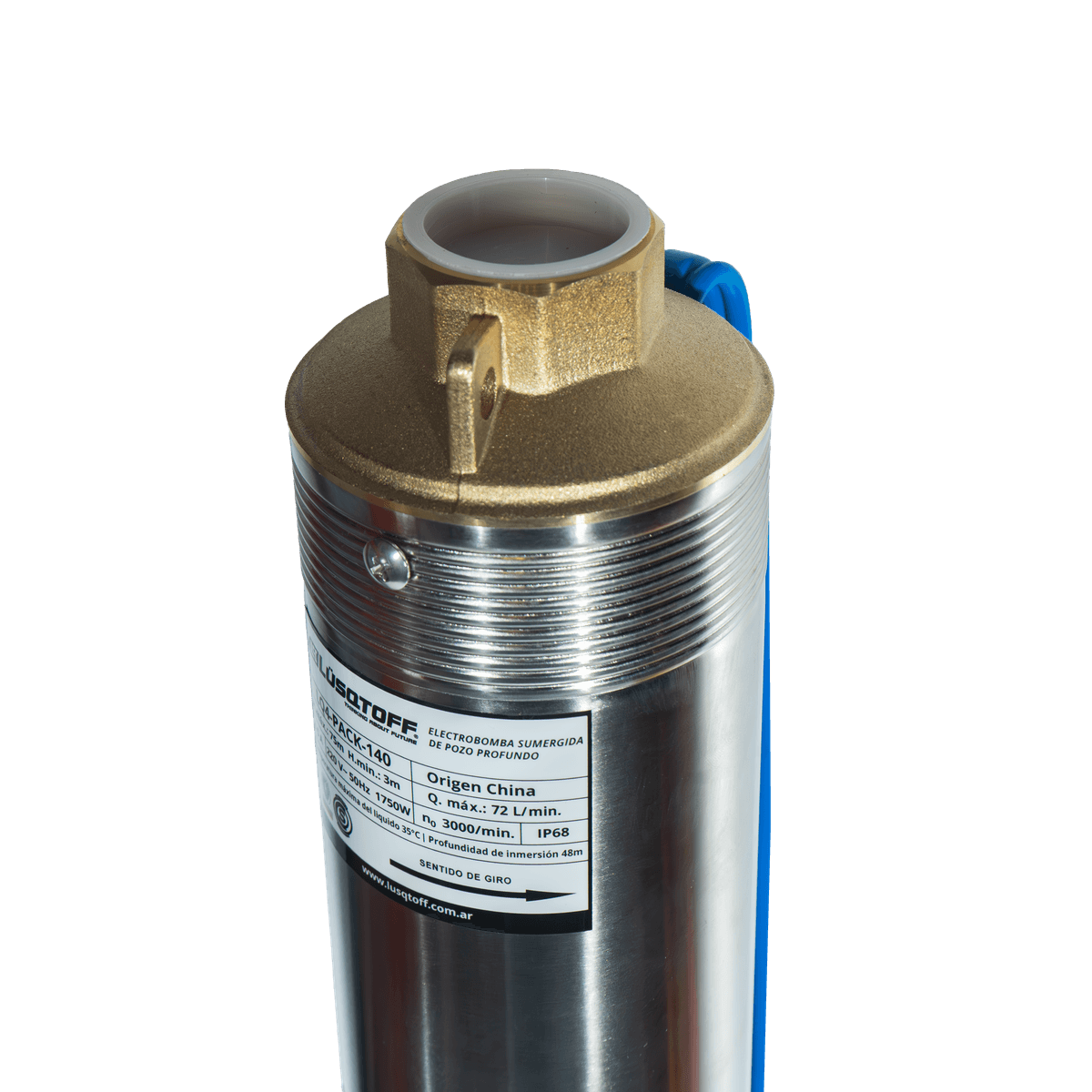 Electrobomba Sumergible Pozo Profundo 2HP 4" LQ4-PACK-140 - Lusqtoff