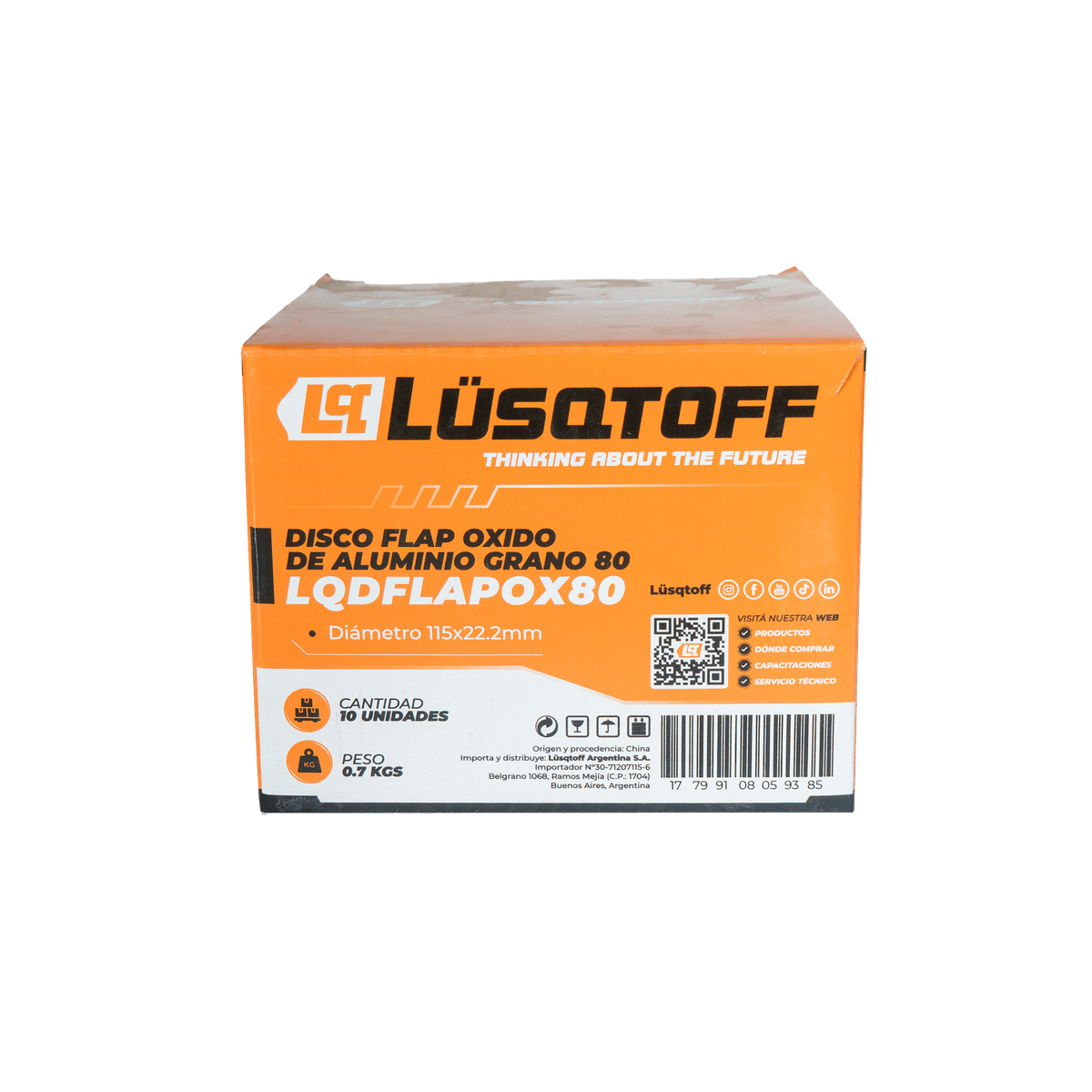 DISCO FLAP OXIDO DE ALUMINIO GRANO 80