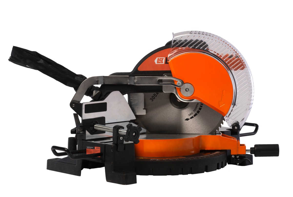 Sierra Ingletadora Banco 2000W 305mm 12" Corte 72x180mm 4500 RPM + Bolsa Recolectora + Lentes + Guantes LQI-2000 - Lusqtoff