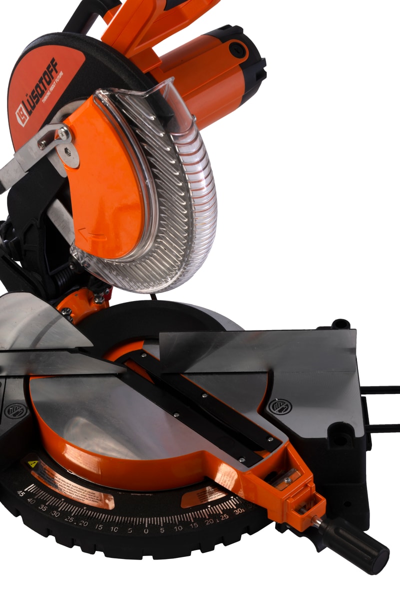 Sierra Ingletadora Banco 2000W 305mm 12" Corte 72x180mm 4500 RPM + Bolsa Recolectora + Lentes + Guantes LQI-2000 - Lusqtoff