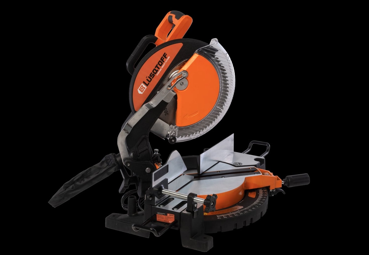 Sierra Ingletadora Banco 2000W 305mm 12" Corte 72x180mm 4500 RPM + Bolsa Recolectora + Lentes + Guantes LQI-2000 - Lusqtoff