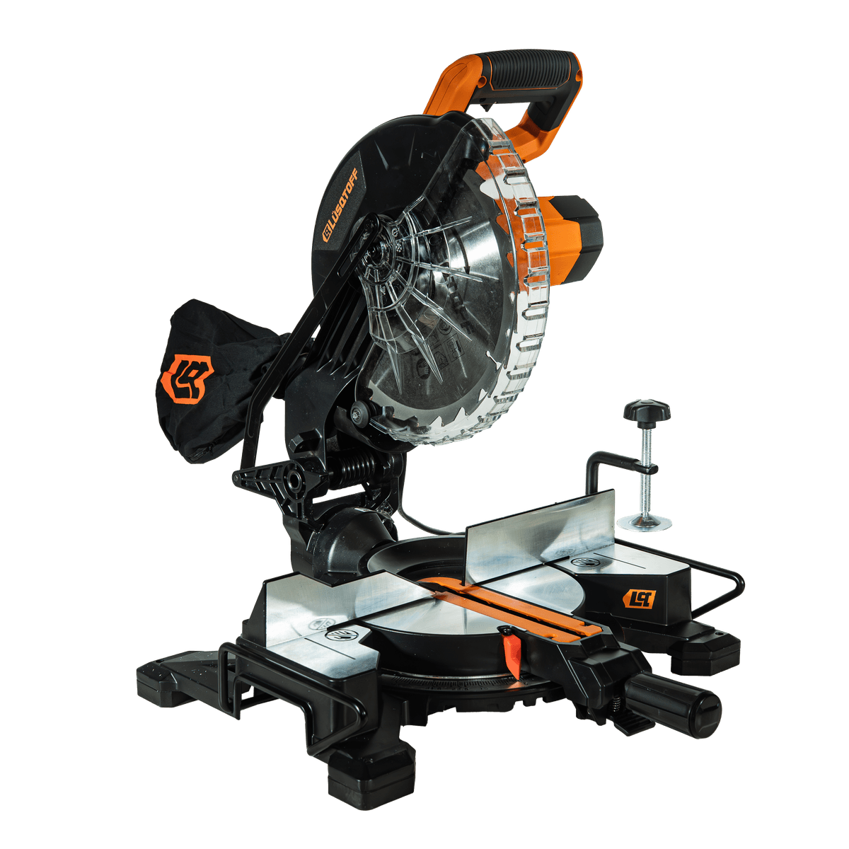 Sierra Ingletadora 1700W 255mm 10" Corte 70x140mm 5000 RPM Bisel 0-45° + Disco 24 Dientes + Prensa + 2 Extensiones LQI1700-8 - Lusqtoff