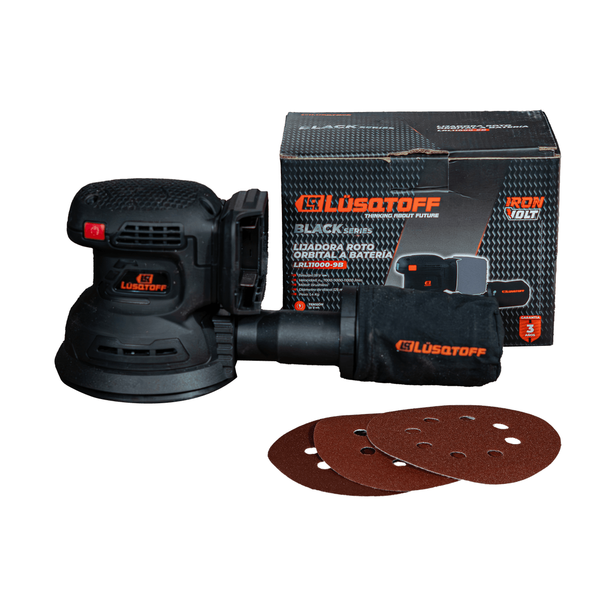 Lijadora Roto Orbital A Batería 18V Brushless 125mm LRL11000-9B - Lusqtoff