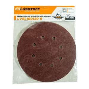 Lija Velcro 180mm Grano 120 x6 LVEL180120-9 - Lusqtoff