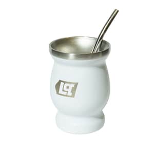 Mate Acero Inoxidable 300ml Blanco Con Bombilla MATLB-8B - Lusqtoff