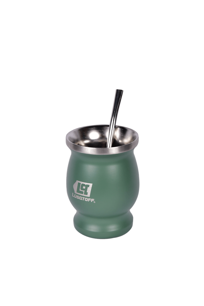 Mate Acero Inoxidable 300ml Verde Con Bombilla MATLV-8B - Lusqtoff