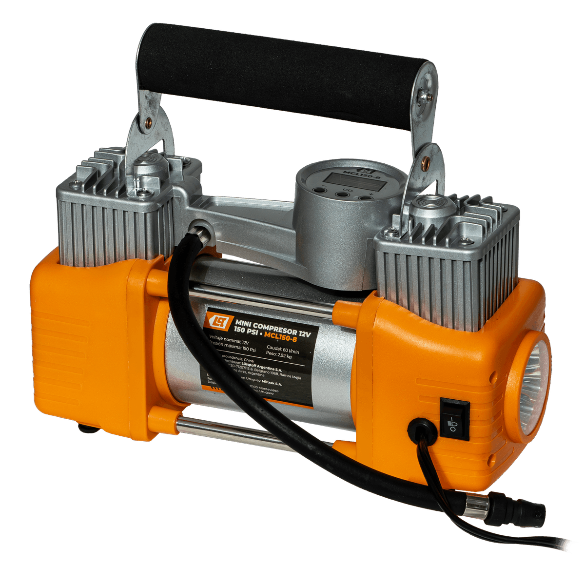 Mini Compresor 12V 150PSI 60L/min MCL150-8 - Lusqtoff