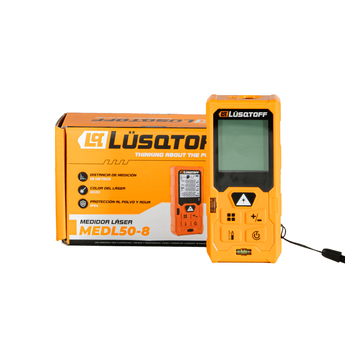 Medidor Distancia Láser 50m Precisión ±2,5mm IP54 MEDL50-8 - Lusqtoff