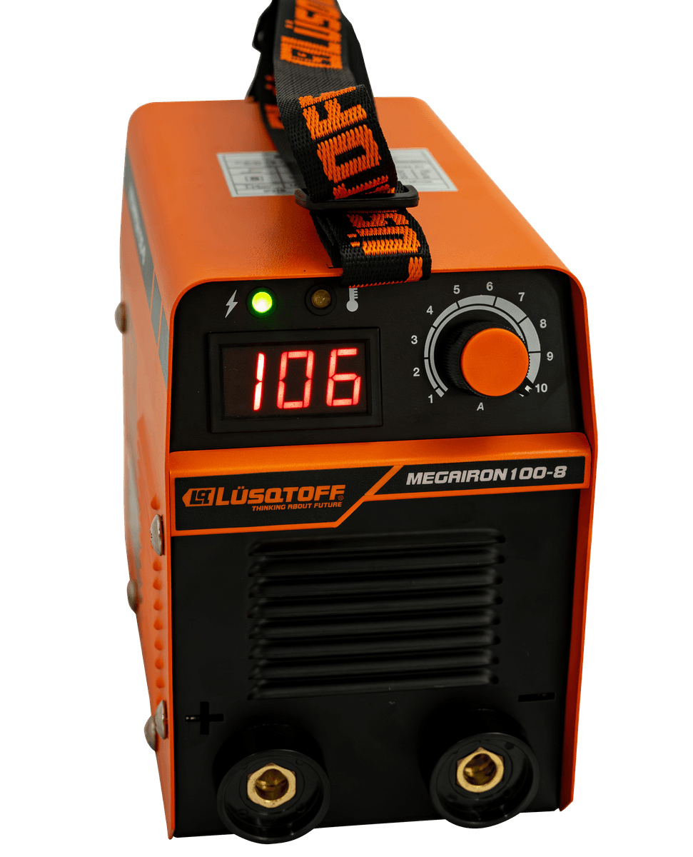 Soldadora Inverter 105A Electrodos 1.6-2.5mm + Máscara Fotosensible + 2 Escuadras Magnéticas MEGAIRON100-8 - Lusqtoff 