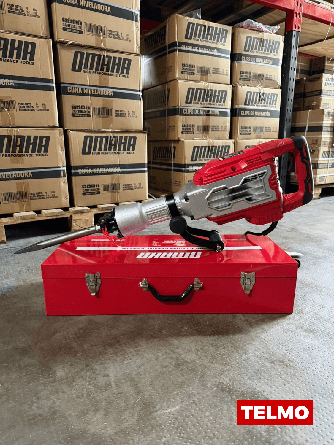 Martillo Demoledor 1700W 60J Hexagonal + 2 Cinceles + Maletín DE-16HEX - Omaha