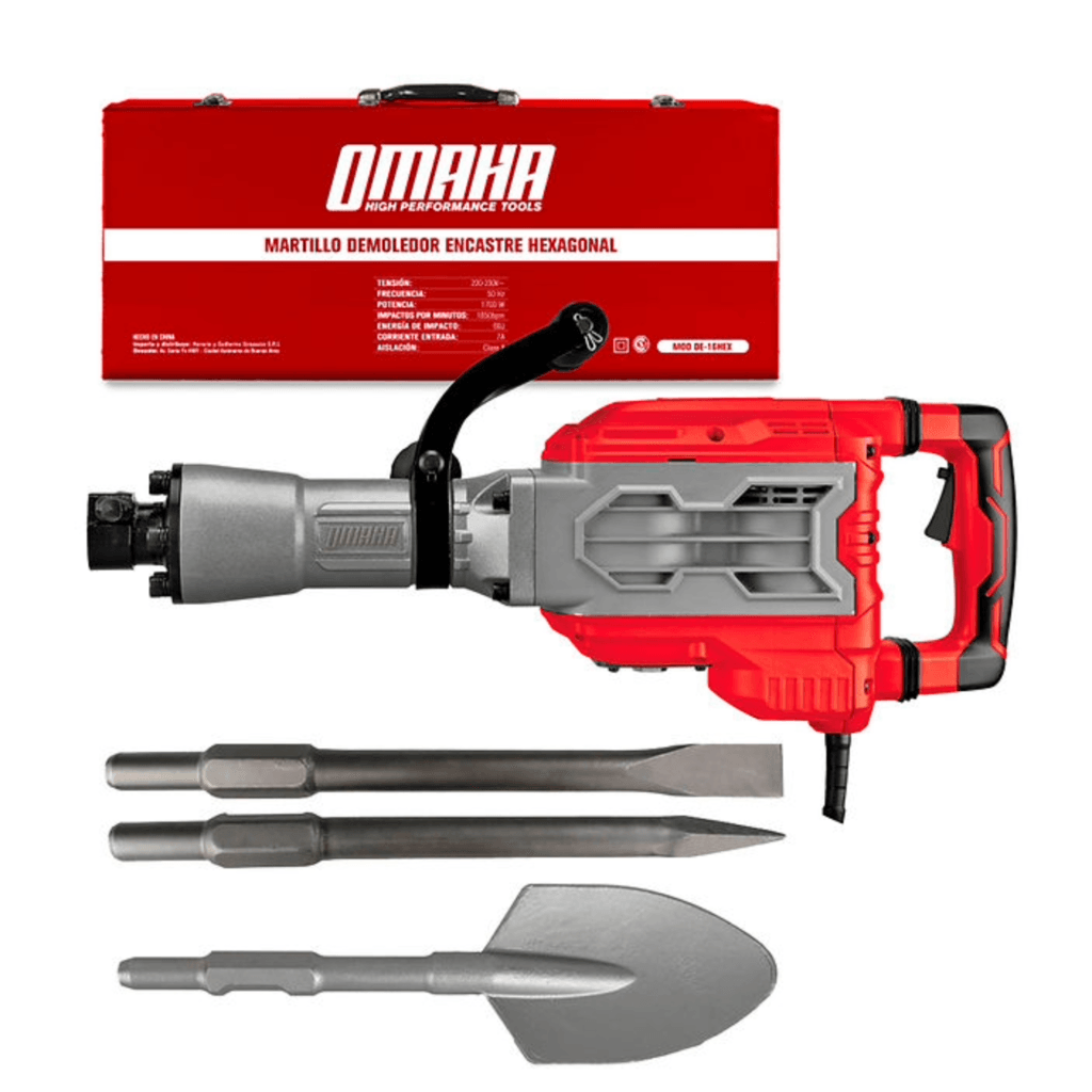 Martillo Demoledor 1700W Hexagonal 16mm DE-16HEXK - Omaha