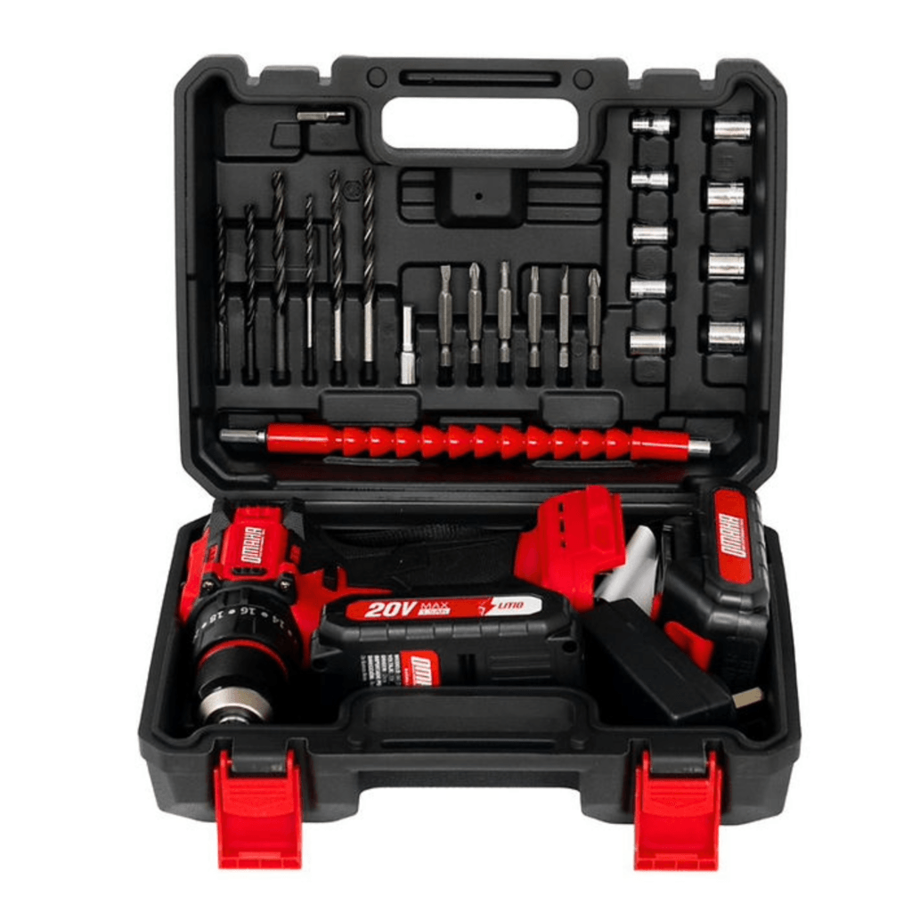 Taladro Atornillador Percutor A Batería 20v 10mm + 2 Baterias + Cargador TBAT-20 - Omaha