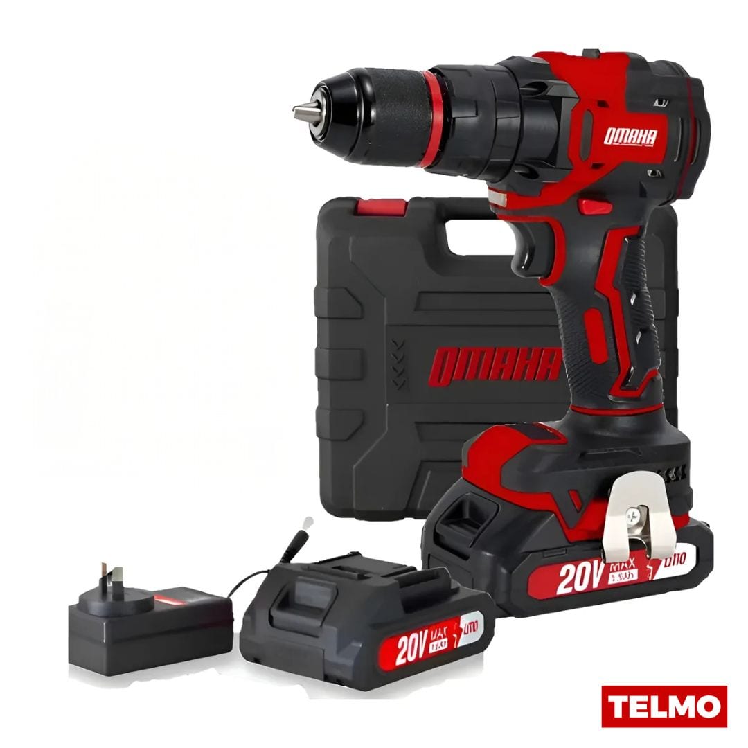 Taladro Atornillador Percutor 20V 35Nm 10mm + 2 Baterías + Cargador TBAT-20MK - Omaha
