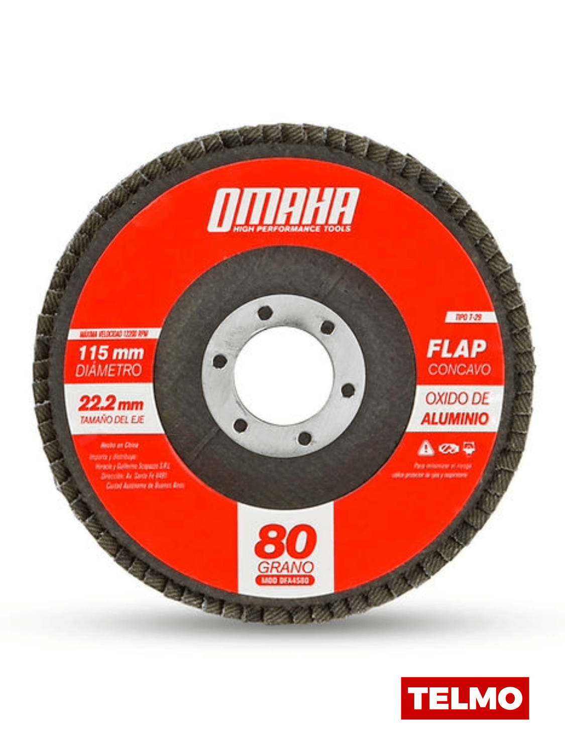 Disco Flap Desbaste Óxido Aluminio T29 115mm Grano 80 DFA4580 - Omaha