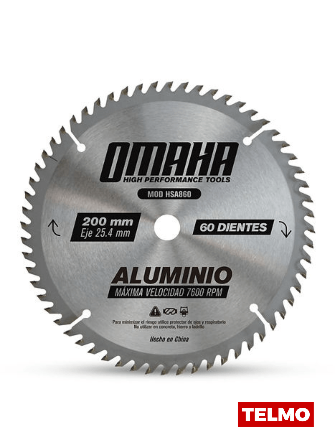 Hoja Sierra Circular Aluminio 200mm 60 Dientes HSA860 - Omaha