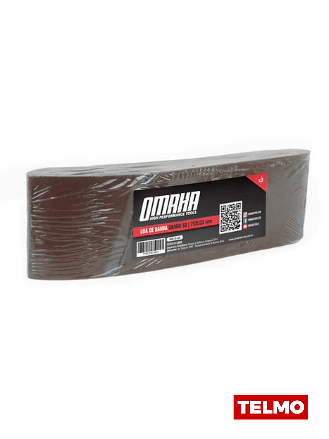 Lija Banda Óxido Aluminio 75x533mm Grano 60 3 Unidades LB-560 - Omaha