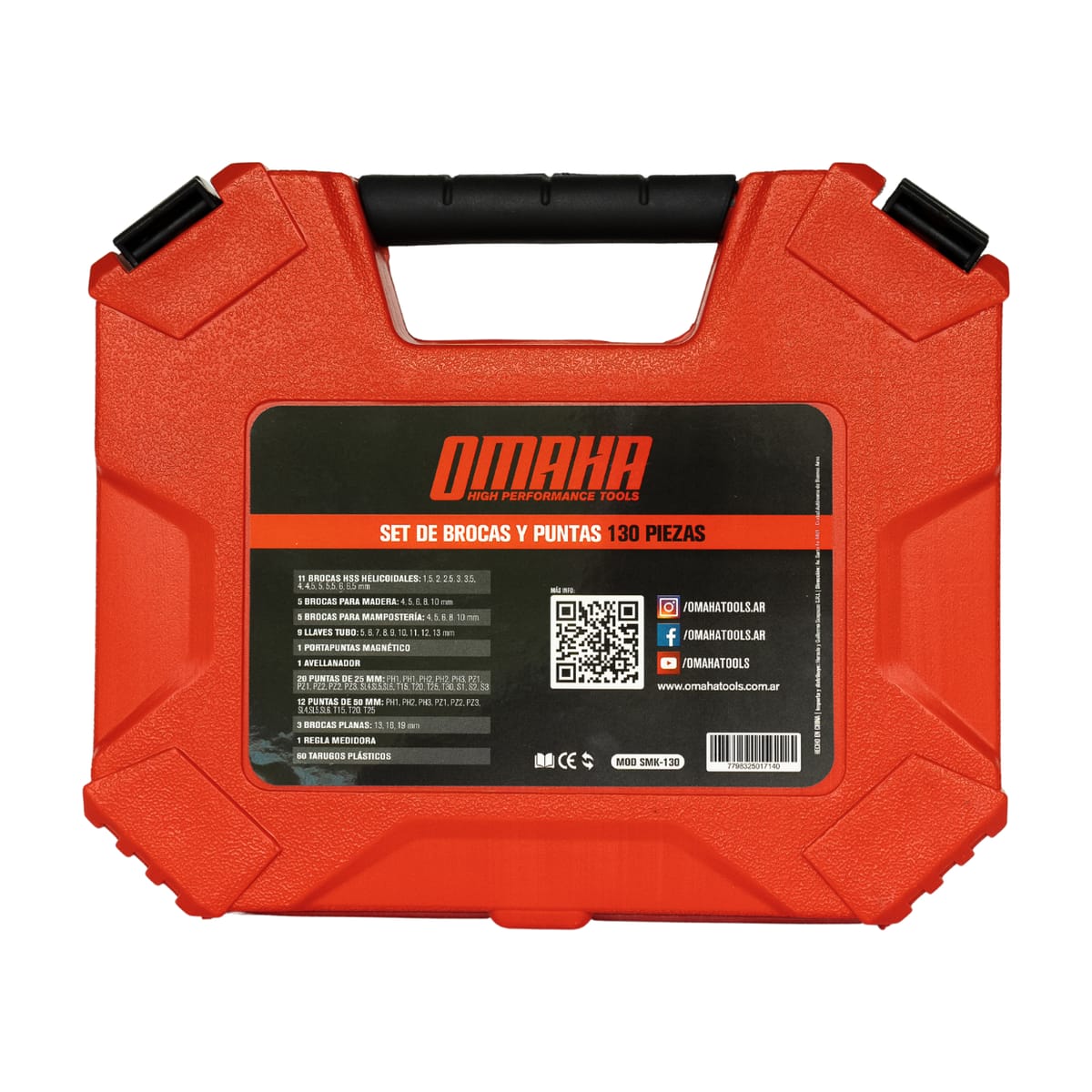 Set Brocas Puntas Llaves Tubo 130 Piezas SMK-130 - Omaha
