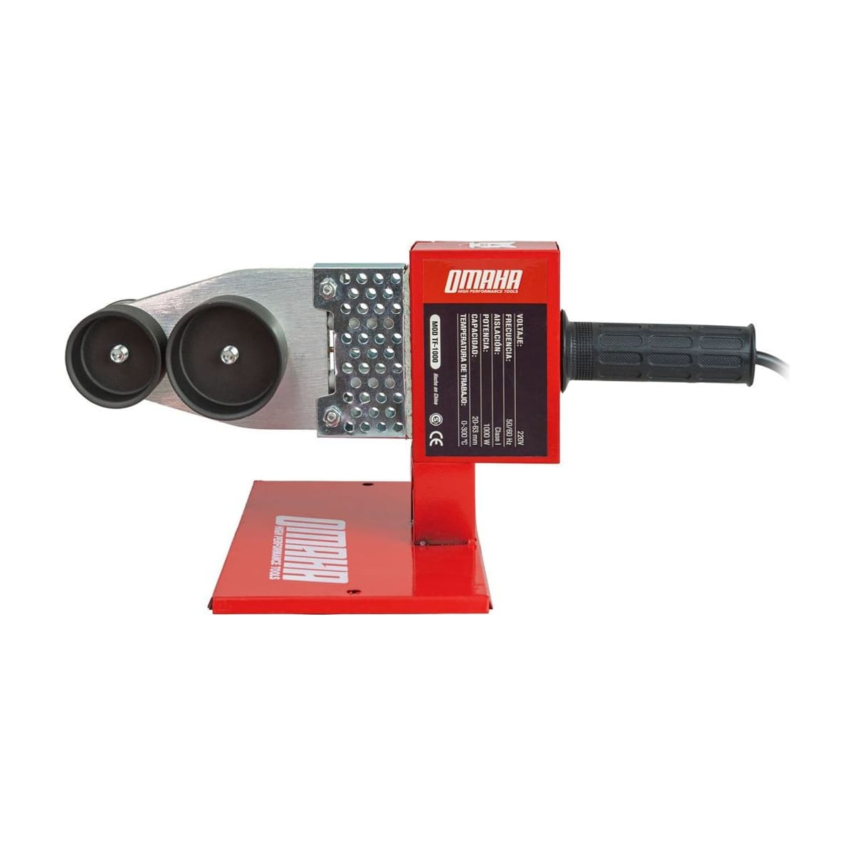 Termofusora 1000W 20-63mm Agua Gas + 6 Boquillas + Maletín TF-1000 - Omaha