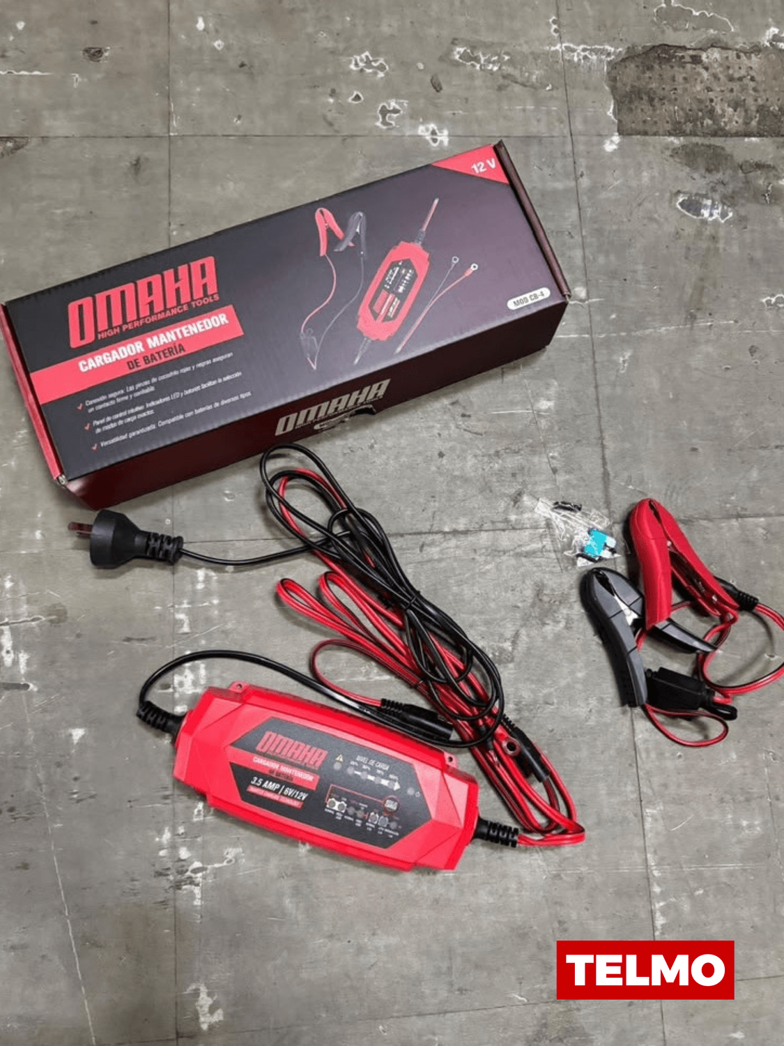 Cargador Mantenedor Inteligente Batería 6V 12V 3,5A Plomo-Ácido Litio IP54 CB-4 - Omaha