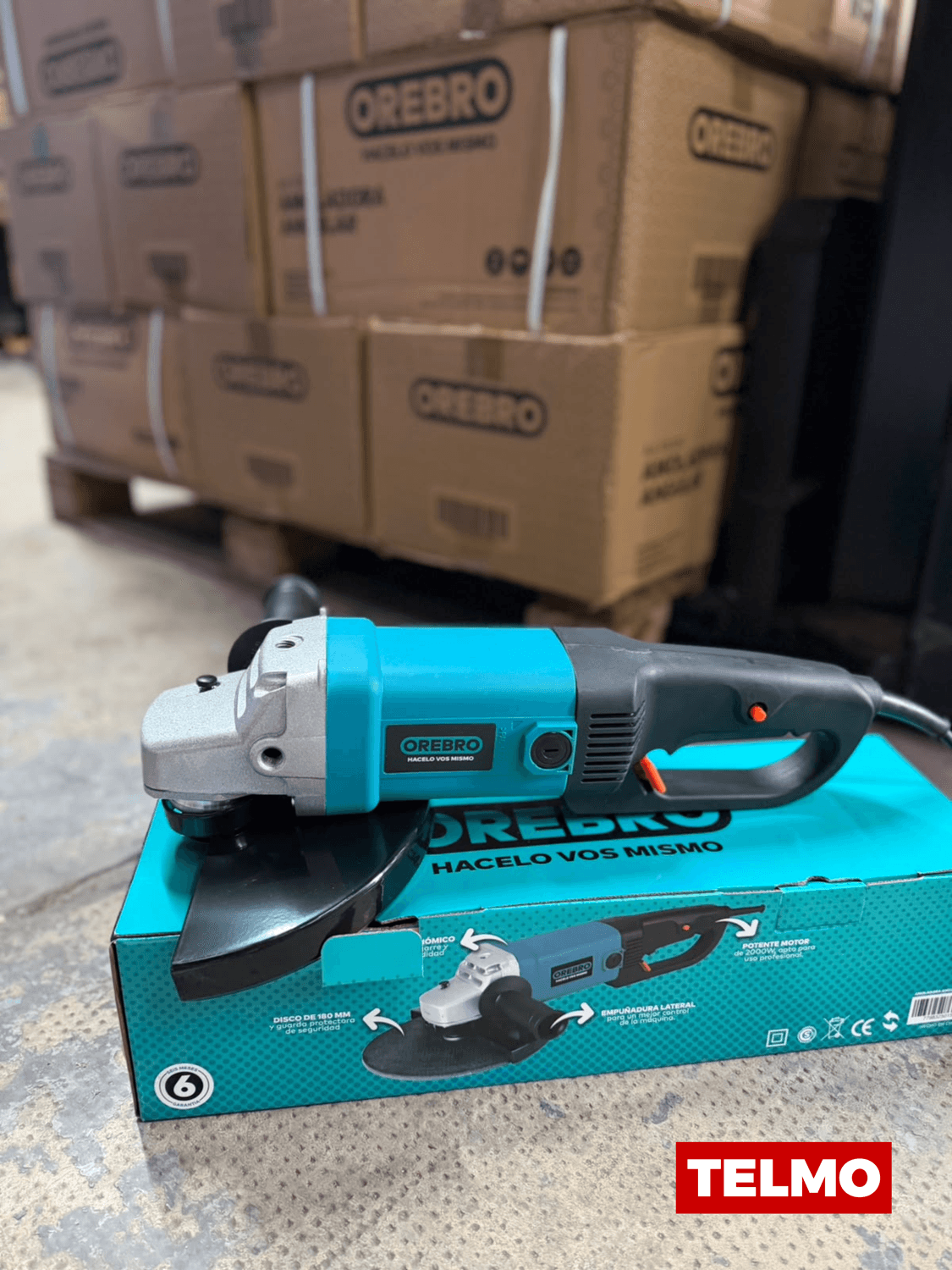 Amoladora Angular 230mm 9" 2000W 6500rpm AA-92000 - Orebro, foto real