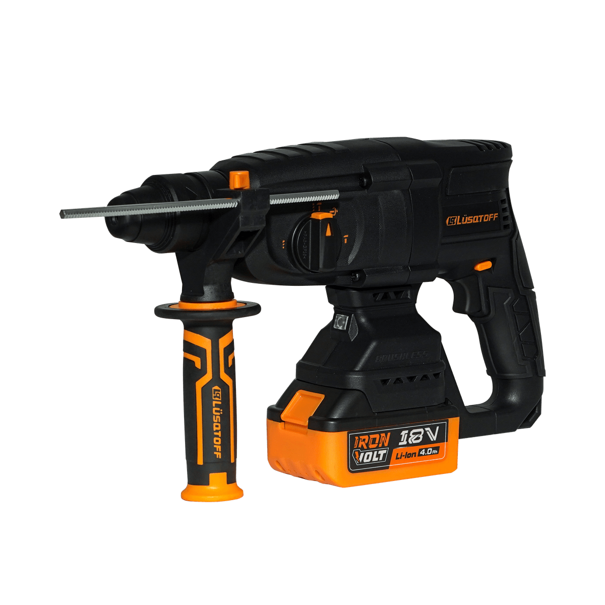 Rotomartillo A Batería SDS-Plus 18V 3.5J 28mm Brushless + 2 Baterías 4Ah + Cargador + Maletín RML4450-9BK - Lusqtoff