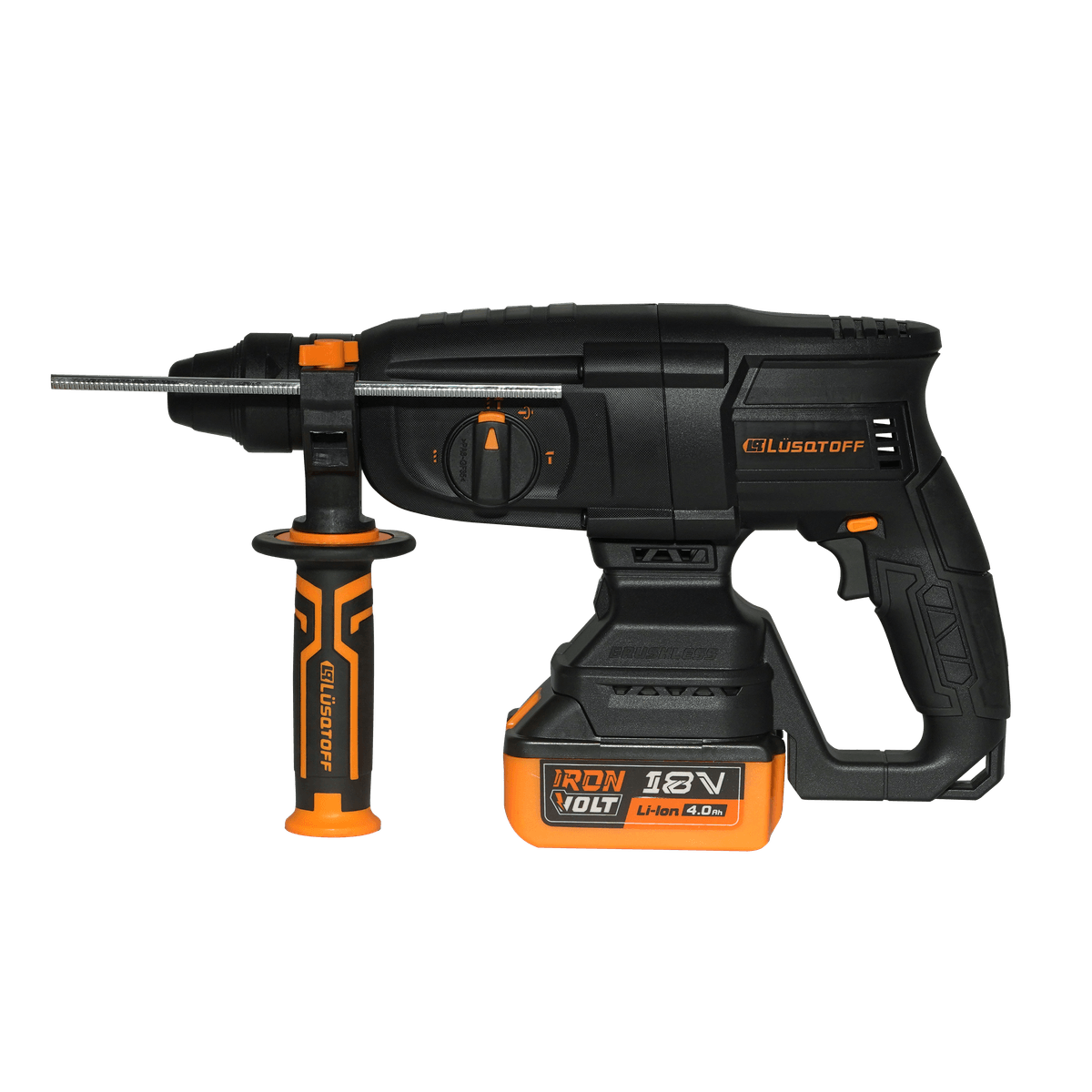 Rotomartillo A Batería SDS-Plus 18V 3.5J 28mm Brushless + 2 Baterías 4Ah + Cargador + Maletín RML4450-9BK - Lusqtoff