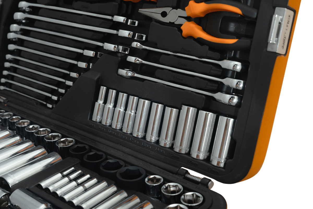 Set de Herramientas 150 Piezas 1/4" 3/8" 1/2" SHL150-9 - Lusqtoff