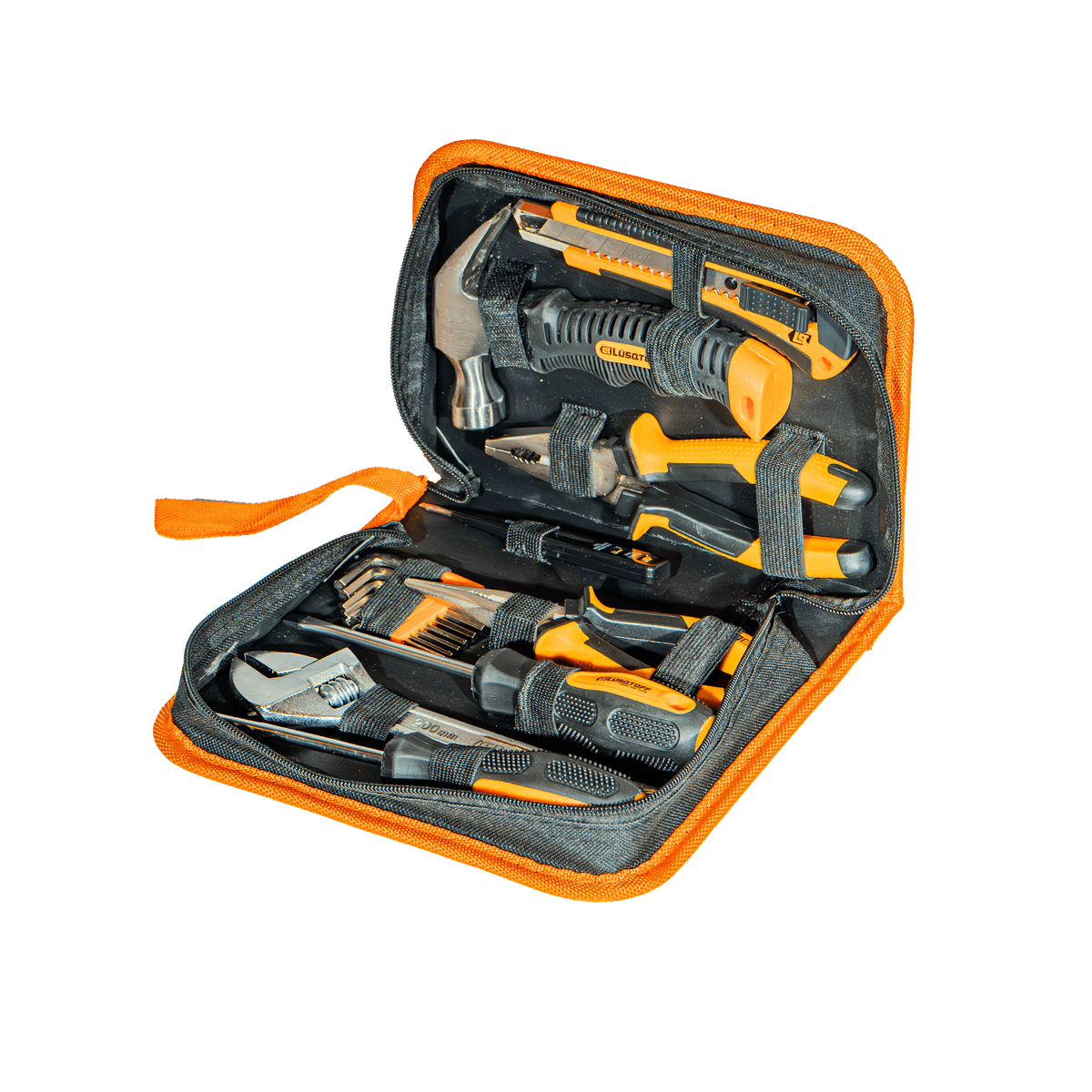 Set Herramientas Tester Digital Pinzas Llave Ajustable Martillo Destornilladores + Estuche 9 Piezas SHL9-7 - Lusqtoff