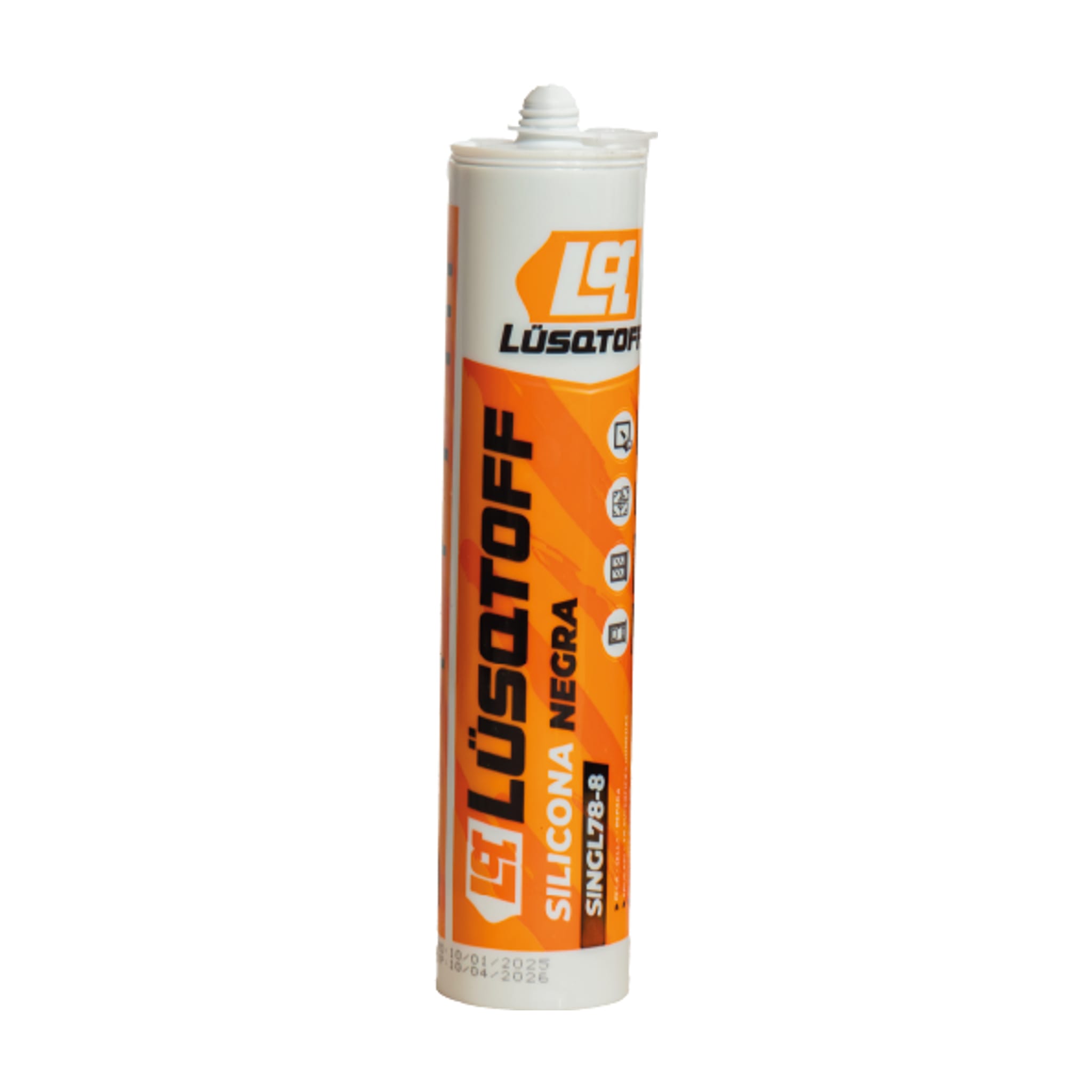 Silicona Negra Acética 280ml SINGL78-8 - Lusqtoff