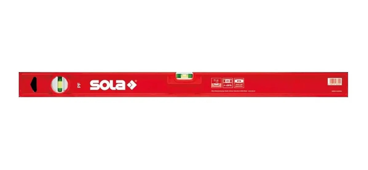Nivel Burbuja Focus 80cm Plástico ABS 2 Burbujas Horizontal Vertical 1mm/m PF80 - Sola