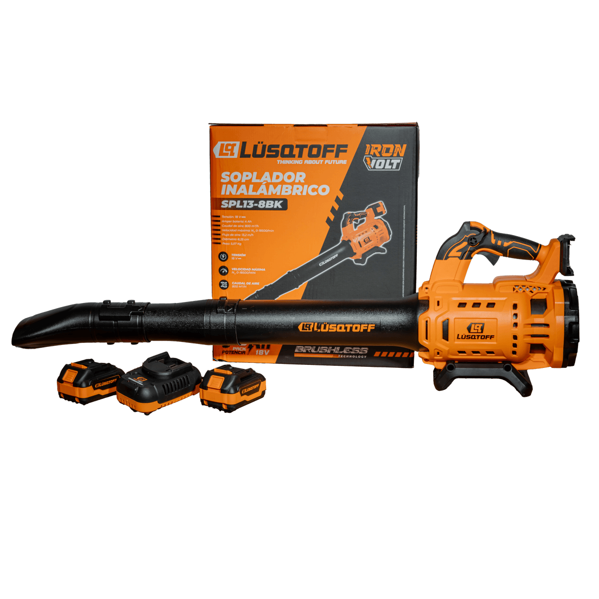 Soplador A Batería 18V Brushless SPL13-8BK - Lusqtoff