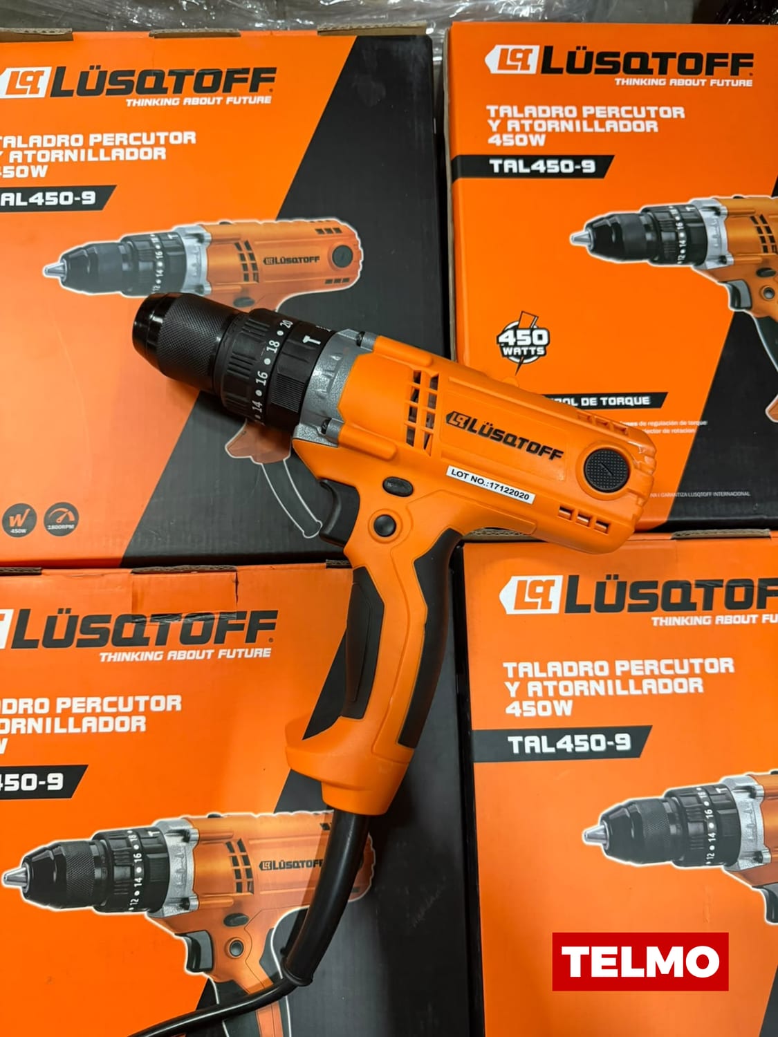 Taladro Percutor Atornillador 450W 75Nm 13mm 2 Velocidades TAL450-9 - Lusqtoff, foto real