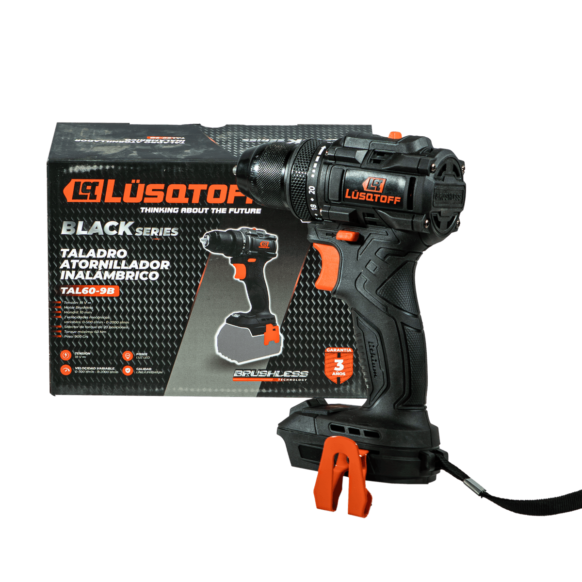 Taladro Atornillador A Batería 18V Brushless 10mm TAL60-9B - Lusqtoff