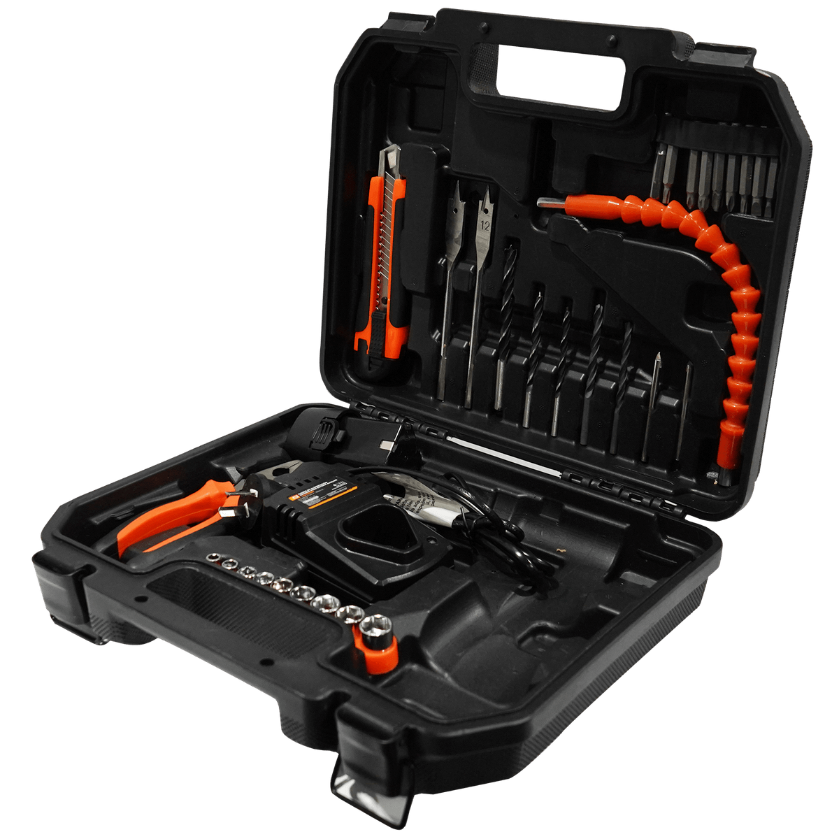 Taladro Atornillador 12V 23Nm 10mm + 2 Baterías 1.5Ah + Cargador + Accesorios + Maletín TIL23-8KB - Lusqtoff