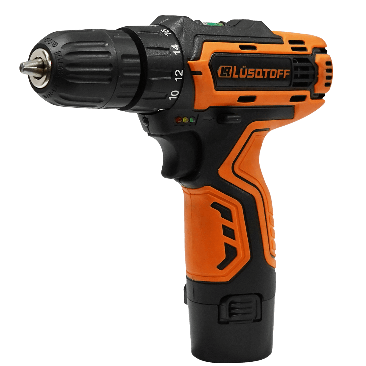 Taladro Atornillador 12V 23Nm 10mm + 2 Baterías 1.5Ah + Cargador + Accesorios + Maletín TIL23-8KB - Lusqtoff