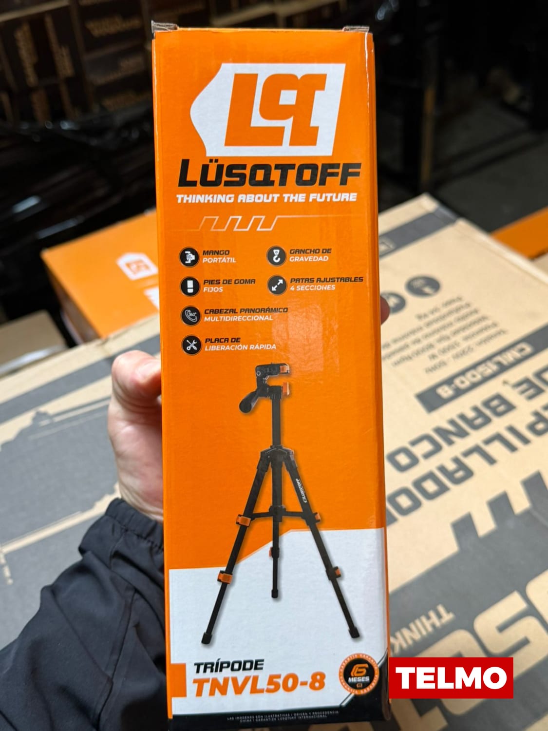Trípode Nivel Láser 50cm Rosca 1/4" Giro 360° + Bolso TNVL50-8 - Lusqtoff, foto real
