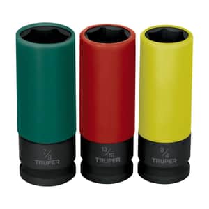 Juego 3 Dados Largos Impacto Std Encastre 1/2 JDI-1/2X3LP - Truper
