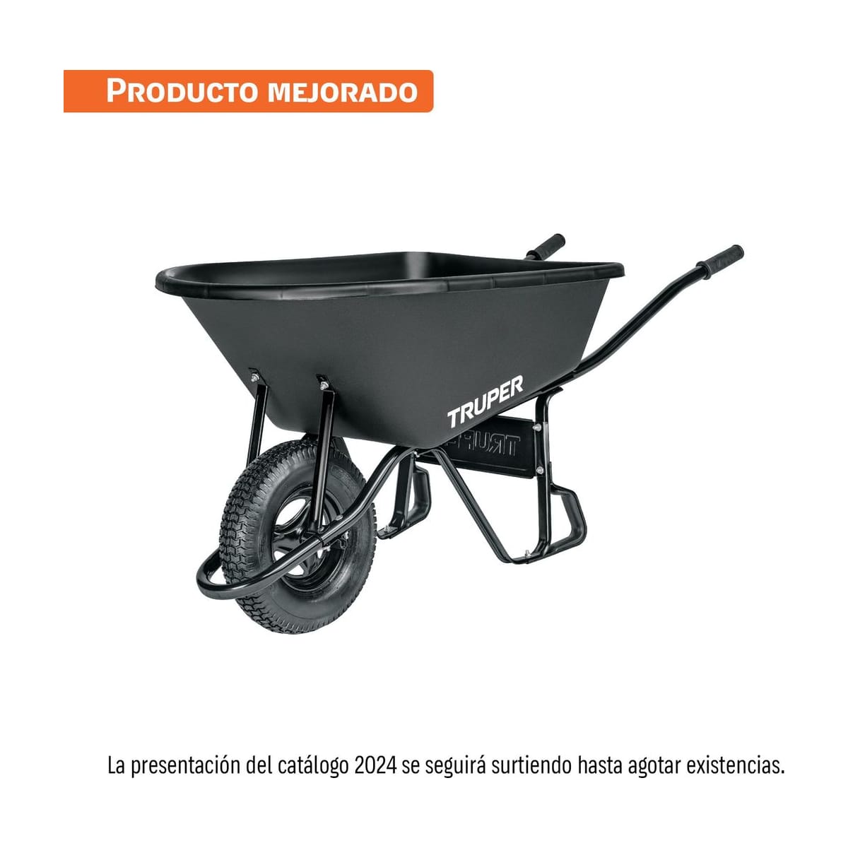 Carretilla 6ft³ Concha Plástica Neumática CAT-60PL - Truper