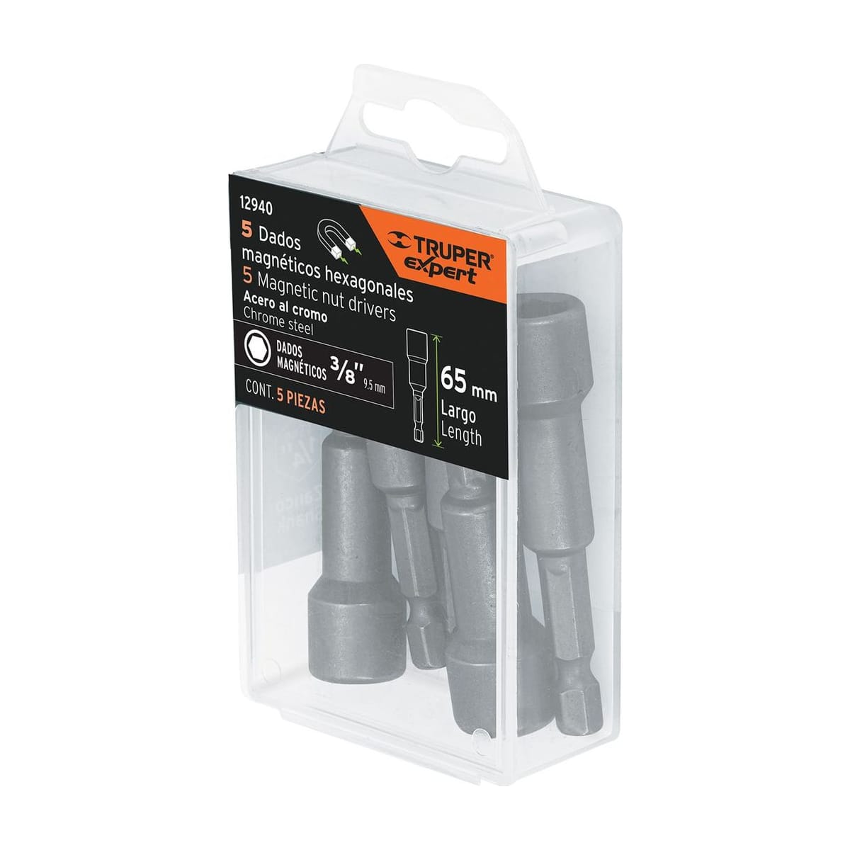 Bocallave Magnetica Hex 3/8" Largo 2-1/2" x5 PUDE-9027 - Truper