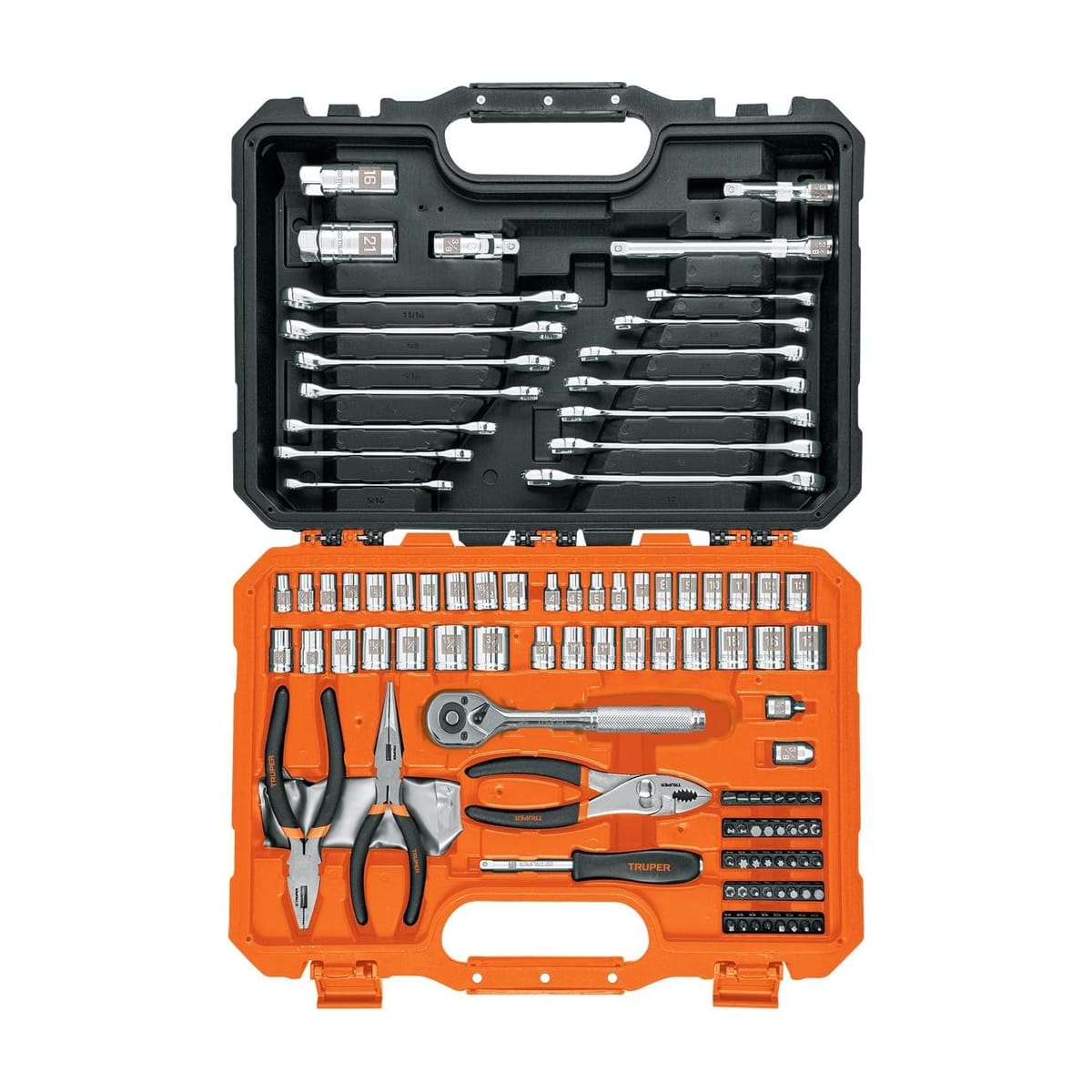 Juego Herramientas Mecánica 119pzas 1/4 y 3/8 SET-124 - Truper