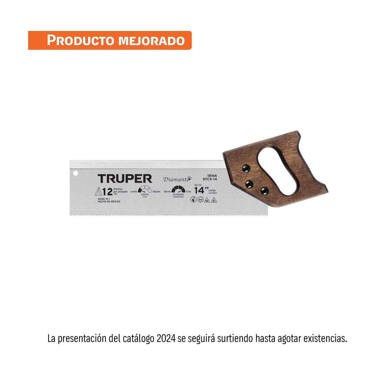 Serrucho de Costilla Diamante 14" 12 Dientes STCX-14 - Truper