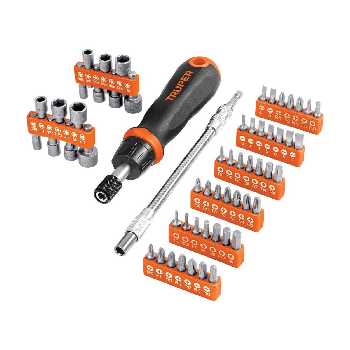 Desarmador Matraca 42 Puntas 14 Dados JDM-58 - Truper