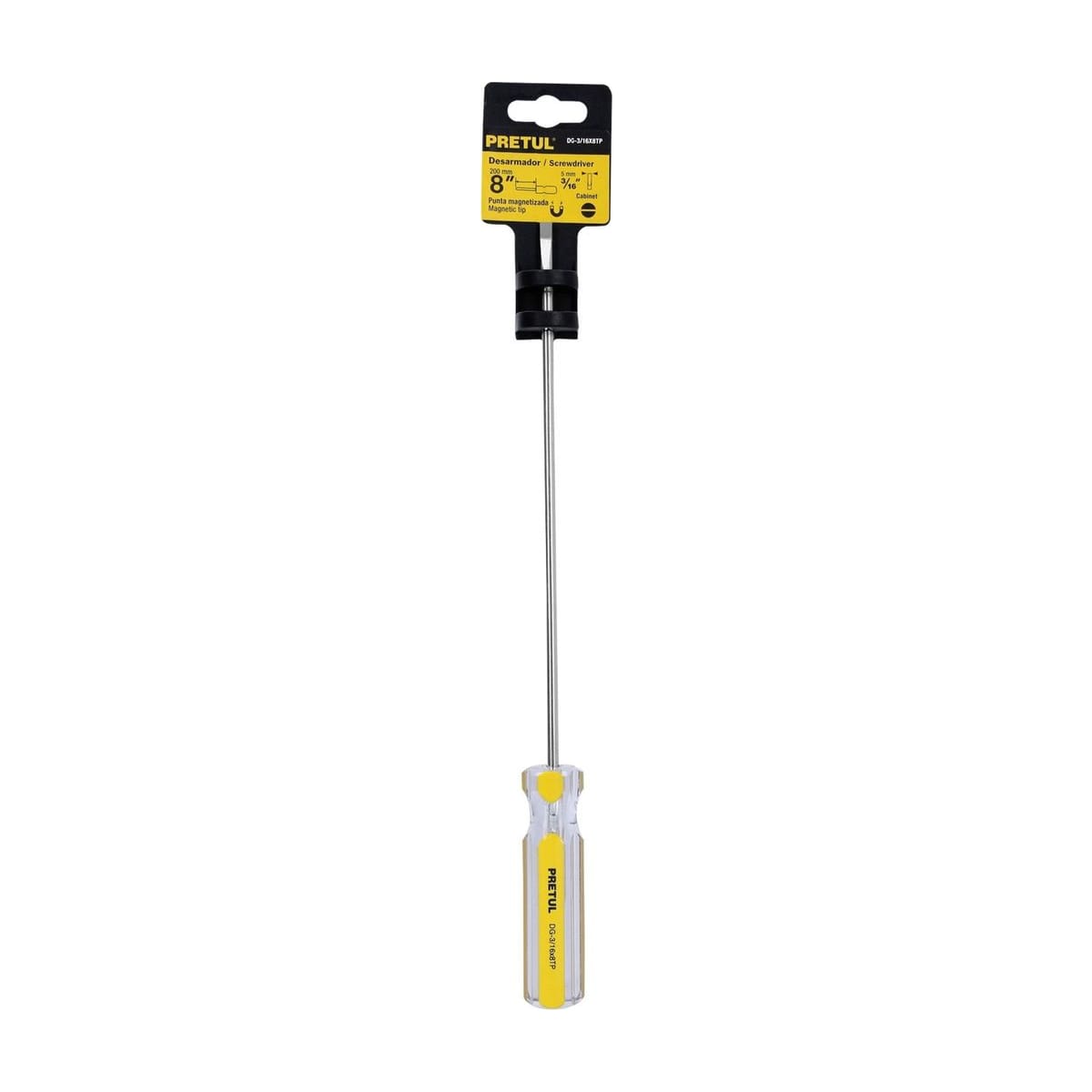 Desarmador Cabinet 3/16" x 8" DG-3/16X8TP - Pretul