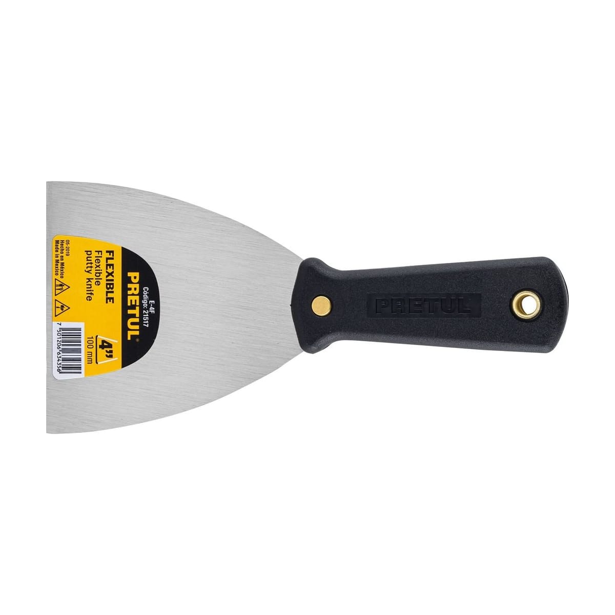 Espátula 4" (100mm) Flexible Mango Plástico E-4F - Pretul